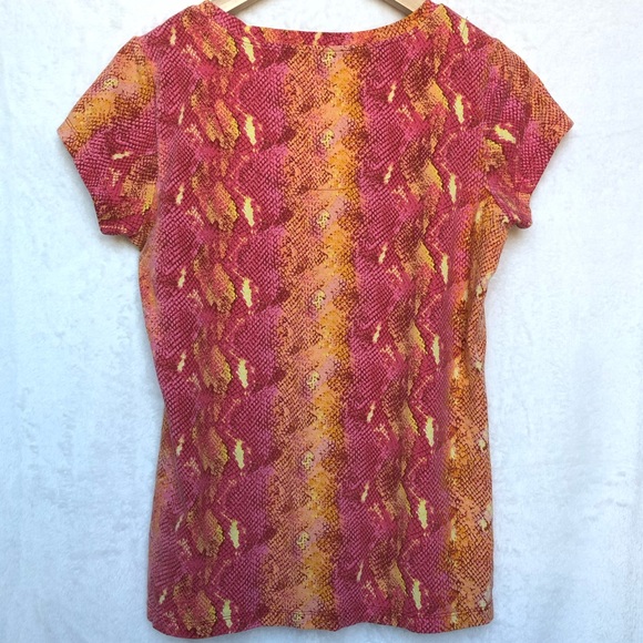 Isaac Mizrahi Live! Snake Print Knit Womens Top - Picture 2 of 7